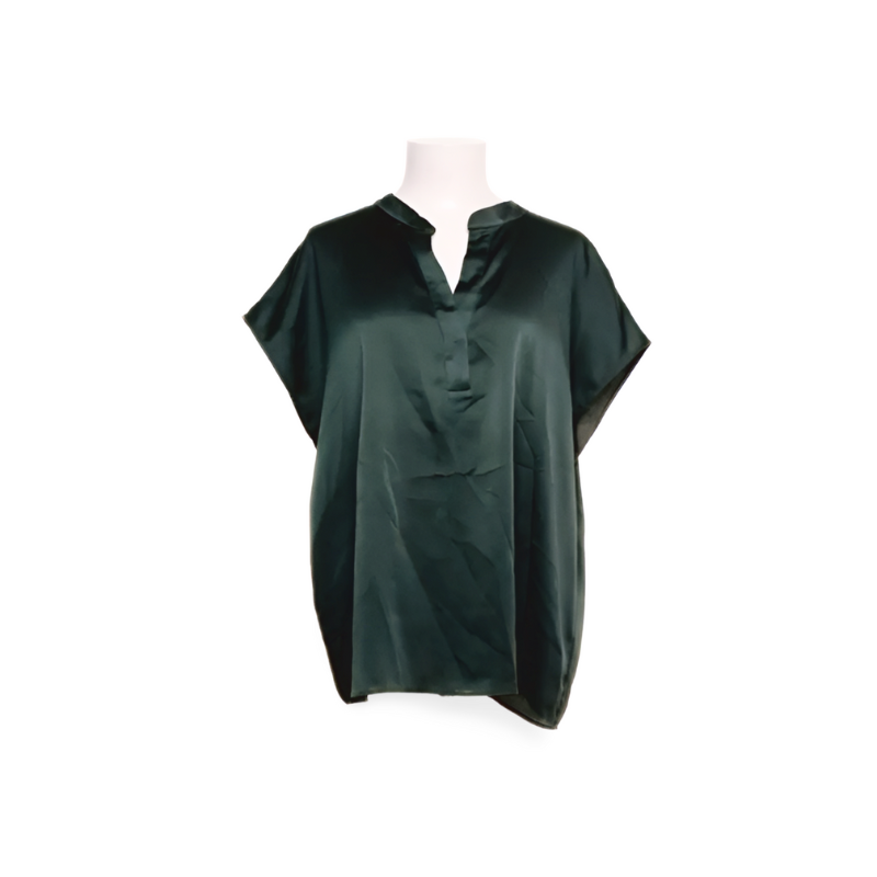 H&M | Donkergroene satijnen blouse