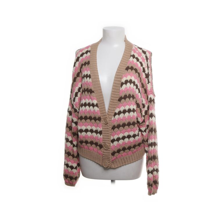 Stradivarius | Beige en roze vest met geometrisch patroon