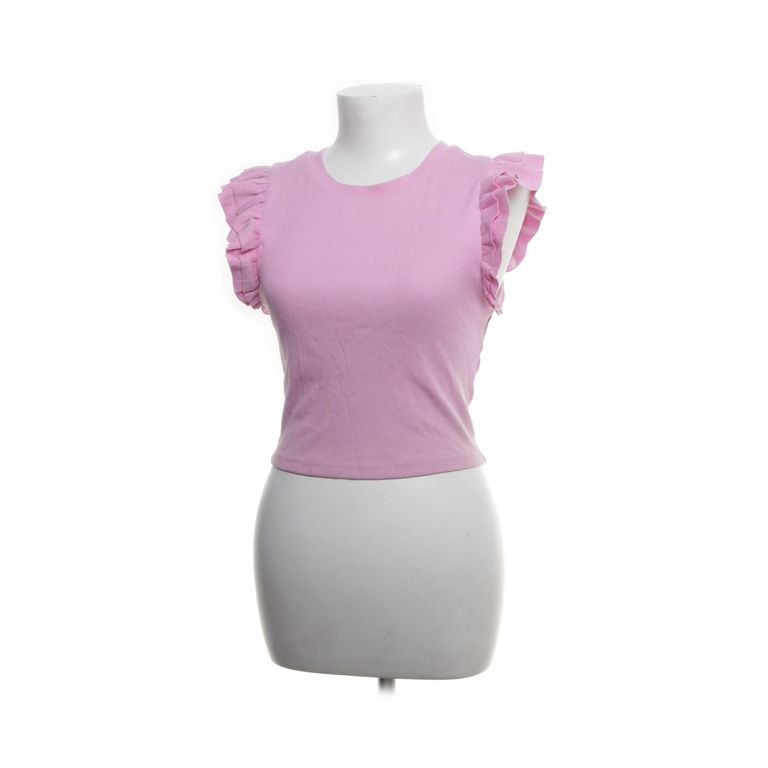 Zara | Roze top met ruffle mouwen