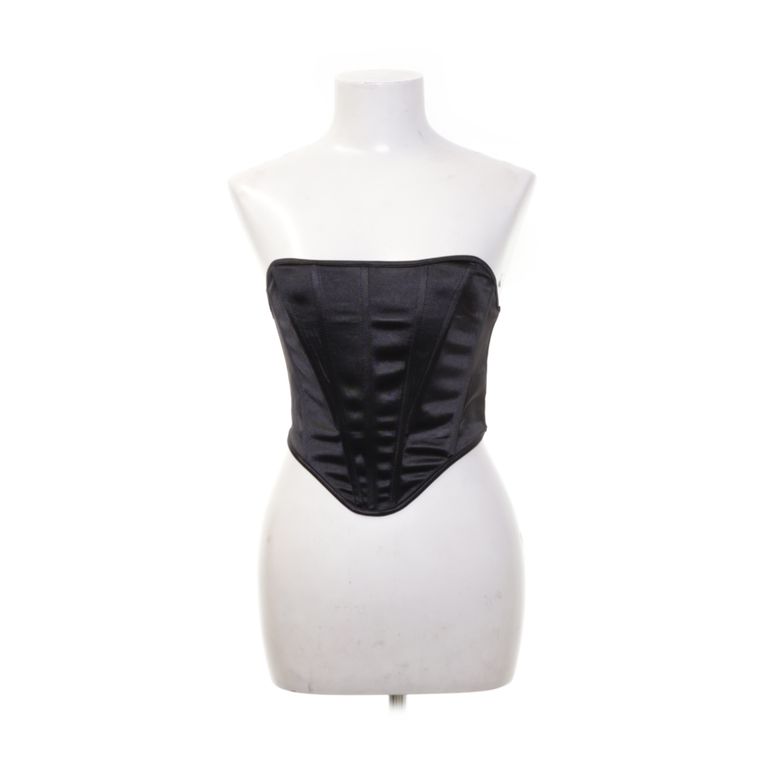 Shein | Zwarte satijnen corset top