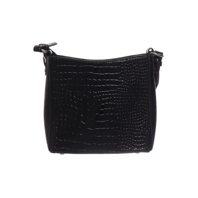 Zwarte Croco Crossbody Tas