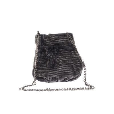 Zwarte Mesh Bucket Tas
