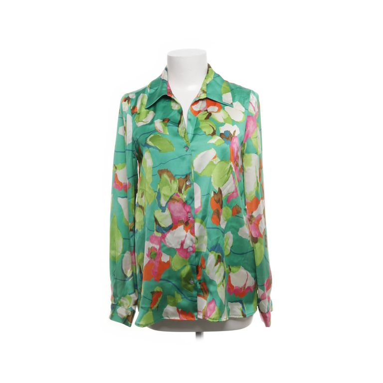 Zara | Groene blouse met kleurrijke bloemenprint