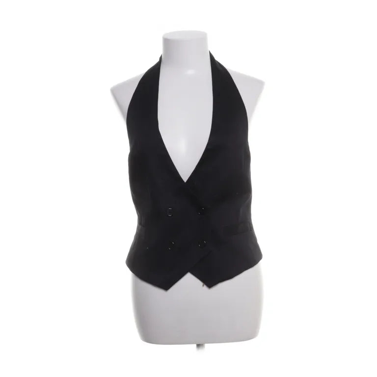 Dice | zwarte gilet top met lage rug
