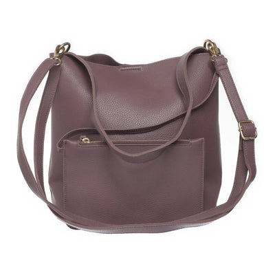 Paarse leren crossbody tas