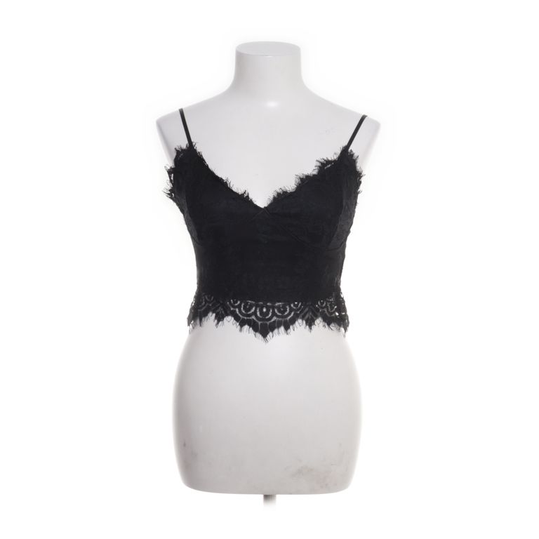 Amisu | Zwarte kanten crop top