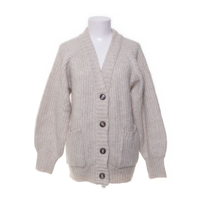 Gina Tricot | Beige gebreid vest met knopen