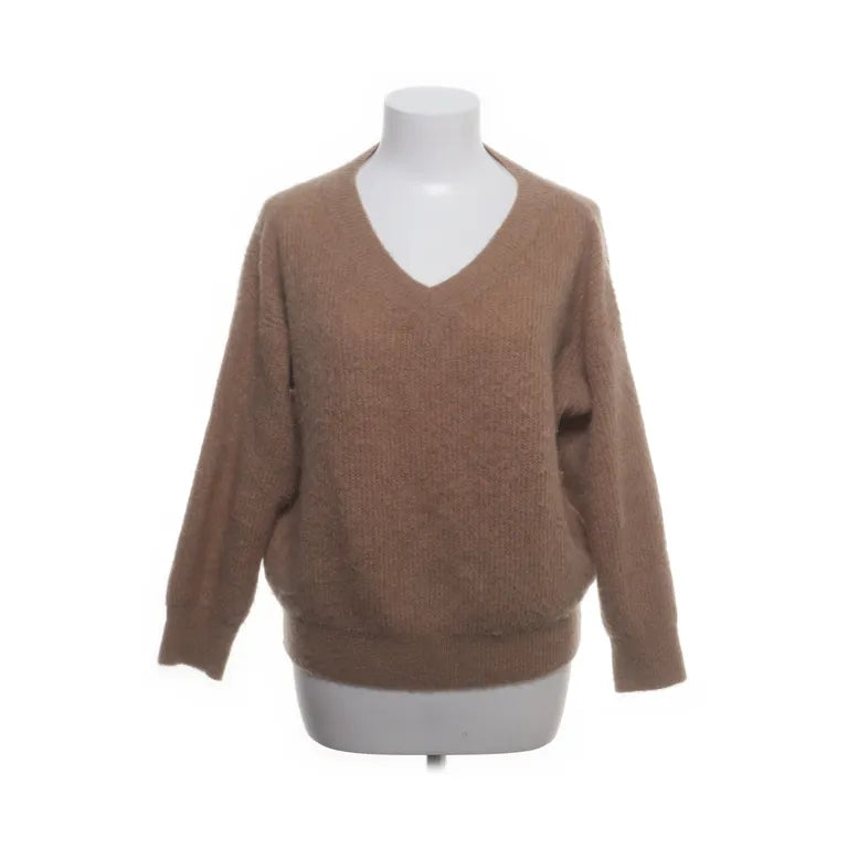 May | Camelkleurige trui met V-hals