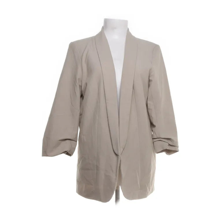 Pieces | Beige lange blazer met driekwart mouwen