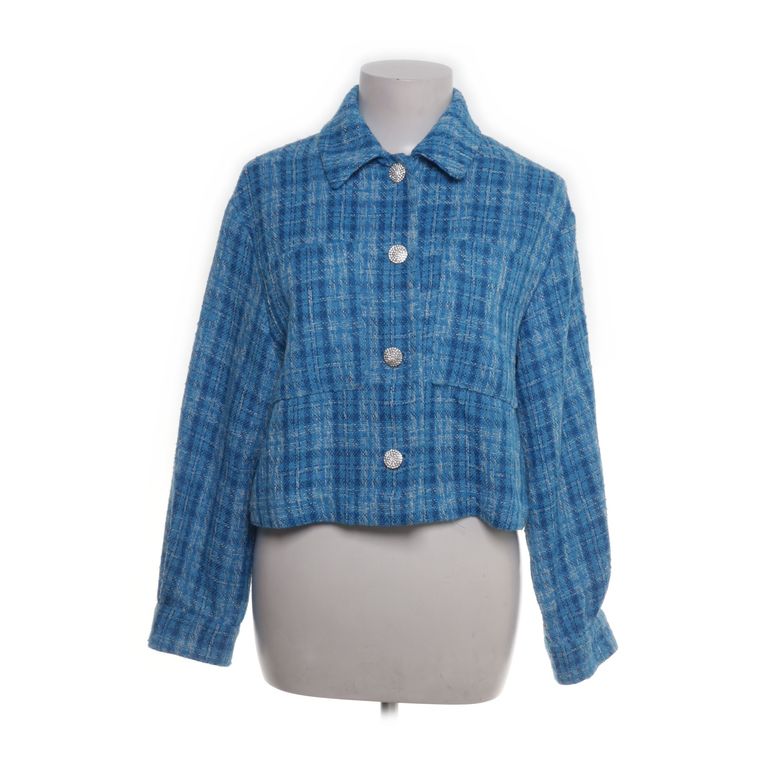 Zara|Blauw geruit jasje met knopen