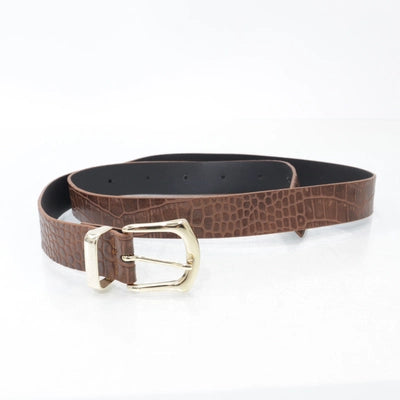 Bruine Krokodillenleren Riem