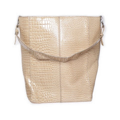 Beige Krokodillenleer Schoudertas