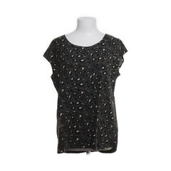 Opus | Zwarte T-shirt met Luipaardprint