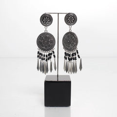 Zilverkleurige Bohemien Oorbellen