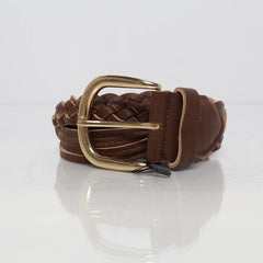 Bruine Gevlochten Leren Riem