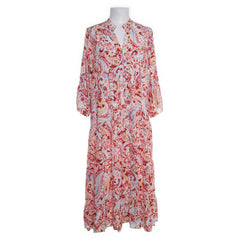 Witte maxi-jurk met paisleyprint in rood