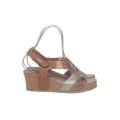 Mephisto | Bruine Gevlochten Sleehak Sandalen