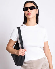 JannJune | Rib T-Shirt Nile White Gots