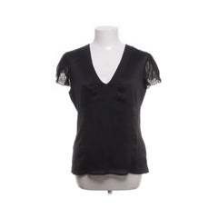 VILA | Zwart V-hals shirt met kantmouwen