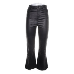 Vila Clothes | zwarte gecoated flared broek