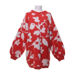 Monki | Rode Bloemen Oversized Trui