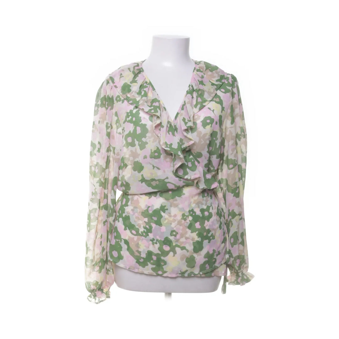 Object | Wit, Groen, Roze - Wikkelblouse