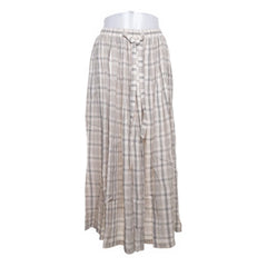 Maxi rok | Beige Geruite Maxi-rok