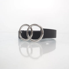 Zwarte riem met dubbele ring