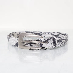 Zwart-witte slangenprint riem