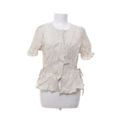 NA-KD | Beige Geruite Peplum Blouse