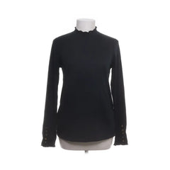 Ellos | Zwarte top met hoge hals en knoopdetails