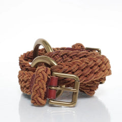 Bruine Gevlochten Leren Riem