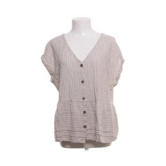 Next | Beige gestreepte linnen blouse