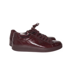 Ecco | Bordeauxrode Glanzende Sneakers