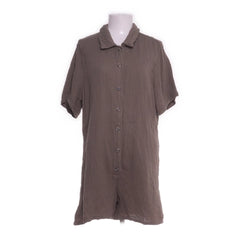 Mango Denim | Bruine Linnen Overhemdjurk