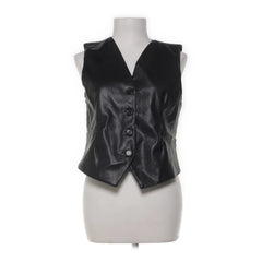 Cream & Rouge | Zwart Leren Gilet