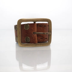 Bruine Lederen Gesp Riem