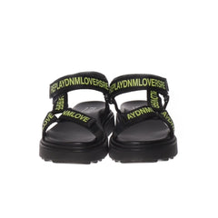 Replay | Zwarte Sportieve Tekst Sandalen