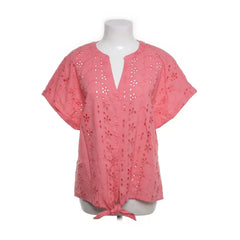 WE | Roze korte mouwen top met kanten details en stik voor