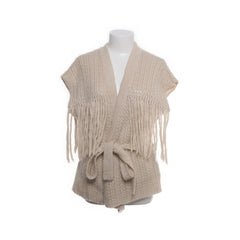 Mochy | Beige Gebreide Franje Vest