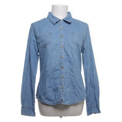Denim Co|Lichtblauw denim overhemd met knoopsluiting
