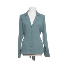 Gina Tricot | Blauwgroene blouse met lange mouwen en knoopsluiting