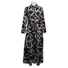 Zwart, Beige - Blousejurk