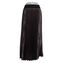 Zabaione | Bruine geplooide maxi-rok