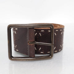 Bruine Leren Geperforeerde Riem