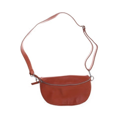 Bruine Leren Crossbody Tas