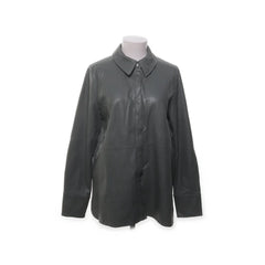 Gina Tricot | Grijze Leren Overhemd