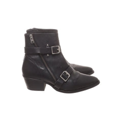 AllSaints | Zwarte Leren Enkellaarsjes