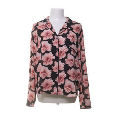 SAND Copenhagen | Zwart overhemd met roze bloemenprint