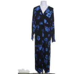 Selected Femme | Zwart, Blauw - Maxi jurk